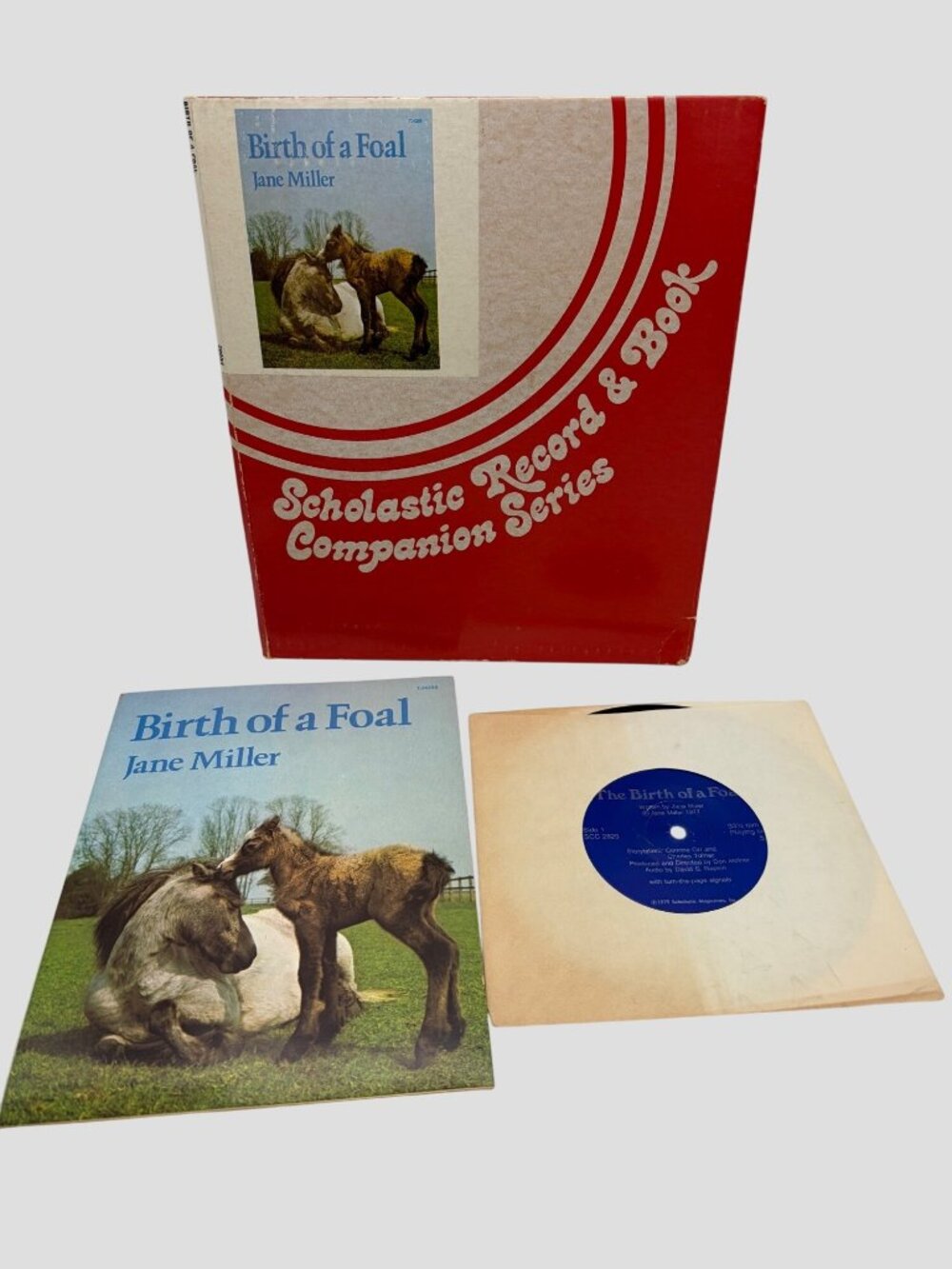 1979 Birth of a Foal Jane Miller Scholastic Record & Book Set Horse Pony Vintage